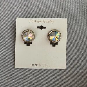 Fashion Jewelry Elegant Silver Crystal Earrings